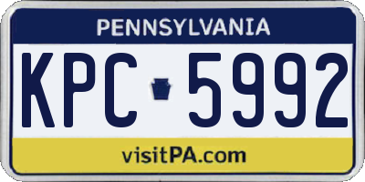 PA license plate KPC5992