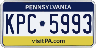 PA license plate KPC5993