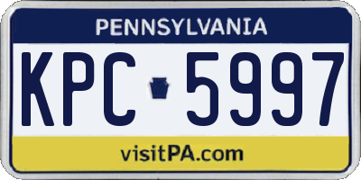 PA license plate KPC5997