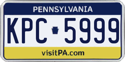 PA license plate KPC5999