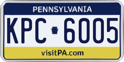 PA license plate KPC6005