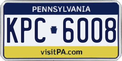 PA license plate KPC6008