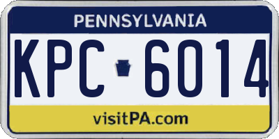 PA license plate KPC6014