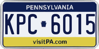 PA license plate KPC6015