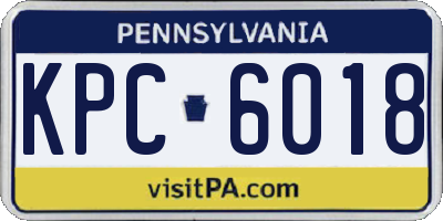 PA license plate KPC6018