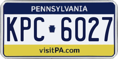 PA license plate KPC6027