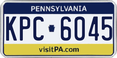 PA license plate KPC6045