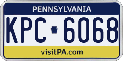 PA license plate KPC6068