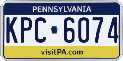 PA license plate KPC6074