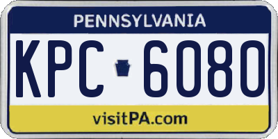 PA license plate KPC6080