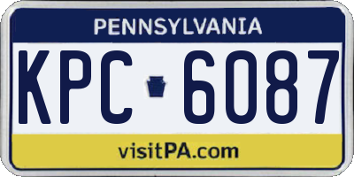PA license plate KPC6087