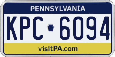 PA license plate KPC6094