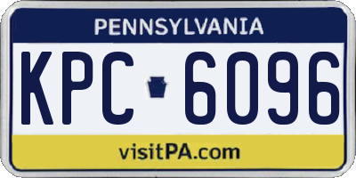 PA license plate KPC6096