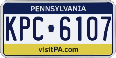 PA license plate KPC6107