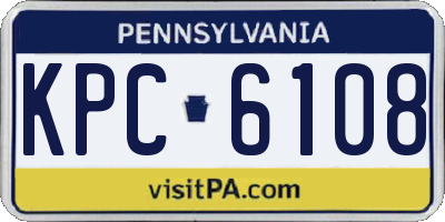PA license plate KPC6108