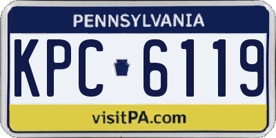 PA license plate KPC6119