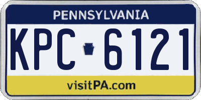 PA license plate KPC6121