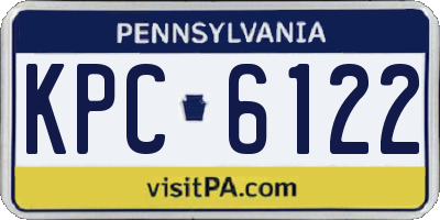 PA license plate KPC6122