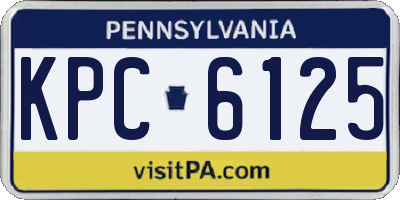 PA license plate KPC6125