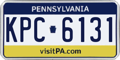 PA license plate KPC6131