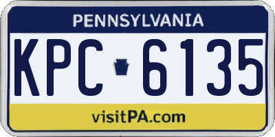 PA license plate KPC6135