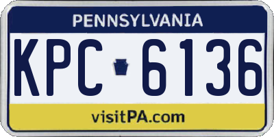 PA license plate KPC6136