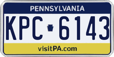 PA license plate KPC6143