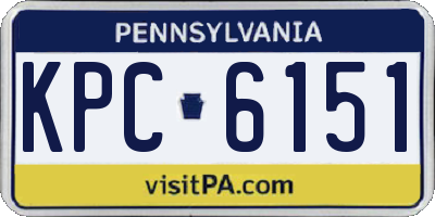PA license plate KPC6151