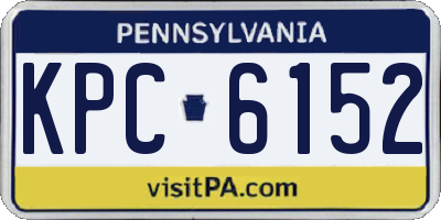 PA license plate KPC6152