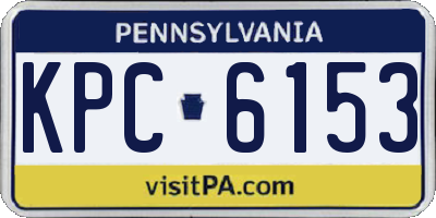 PA license plate KPC6153