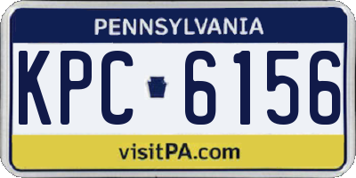 PA license plate KPC6156