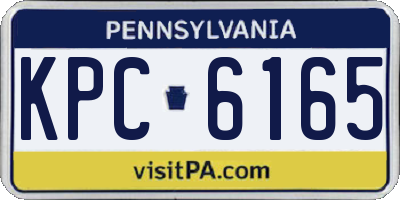 PA license plate KPC6165