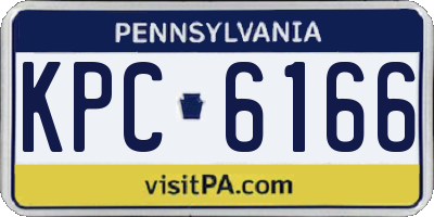 PA license plate KPC6166