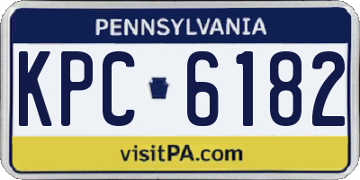 PA license plate KPC6182