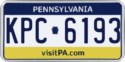 PA license plate KPC6193