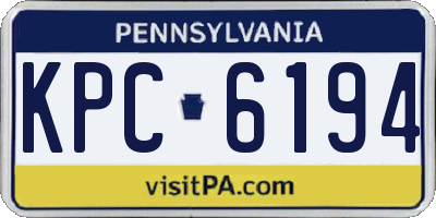 PA license plate KPC6194