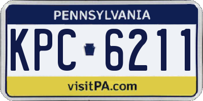 PA license plate KPC6211