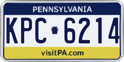 PA license plate KPC6214