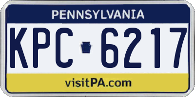 PA license plate KPC6217