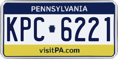 PA license plate KPC6221