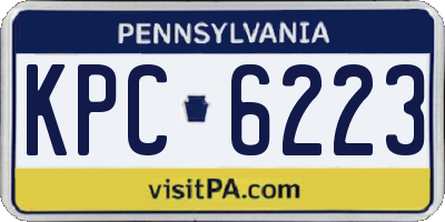 PA license plate KPC6223