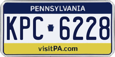 PA license plate KPC6228