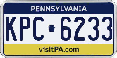 PA license plate KPC6233