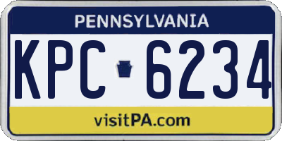 PA license plate KPC6234