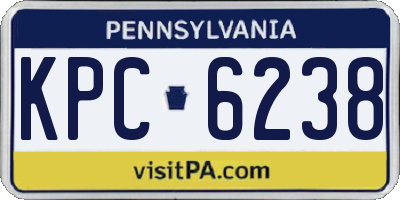PA license plate KPC6238