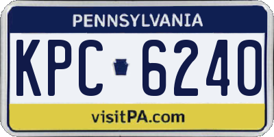 PA license plate KPC6240