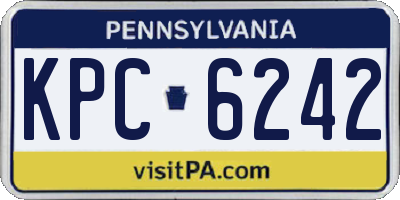 PA license plate KPC6242