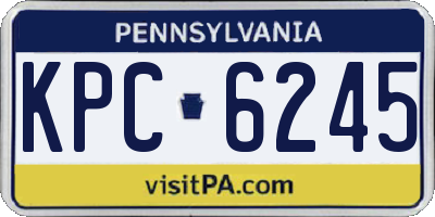 PA license plate KPC6245