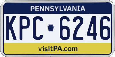 PA license plate KPC6246