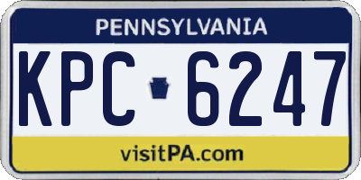 PA license plate KPC6247